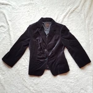 The Limited Cropped Velvet Blazer Black sz XS